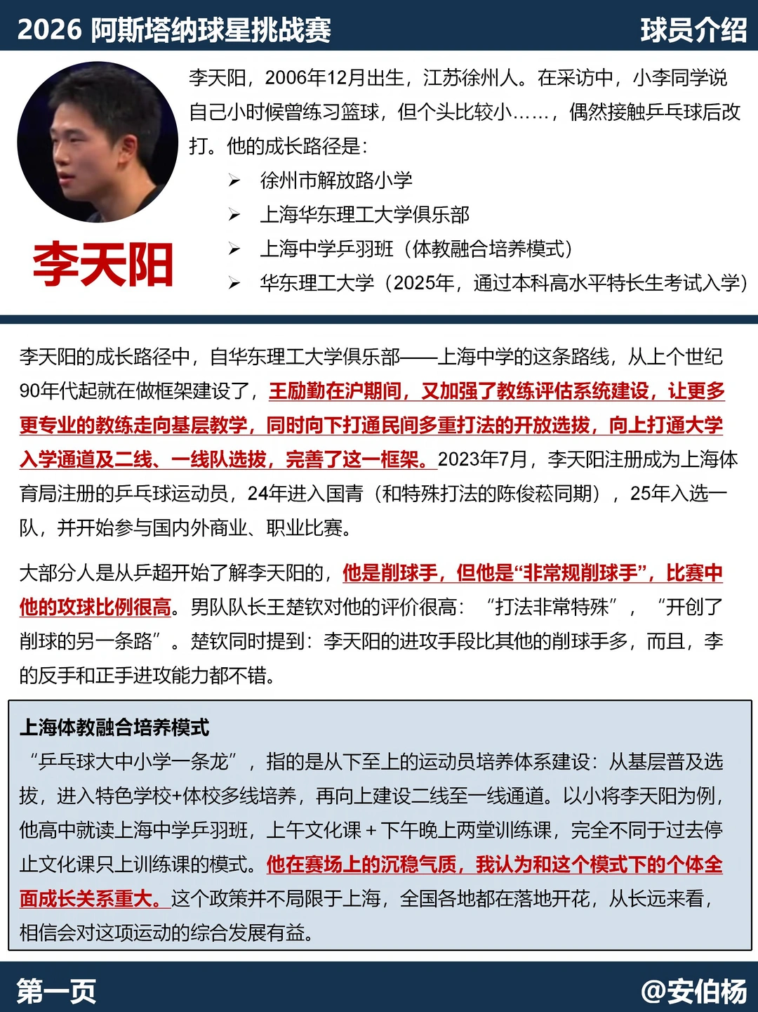 李天阳 很有个性的削球小将
