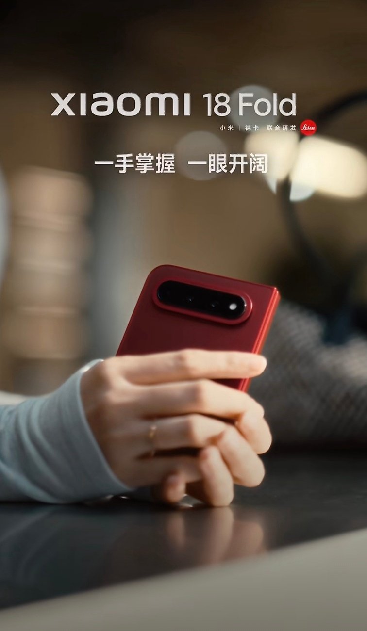 看小米18 Fold实拍情况，跑道设计握在手里正好不卡手 ​