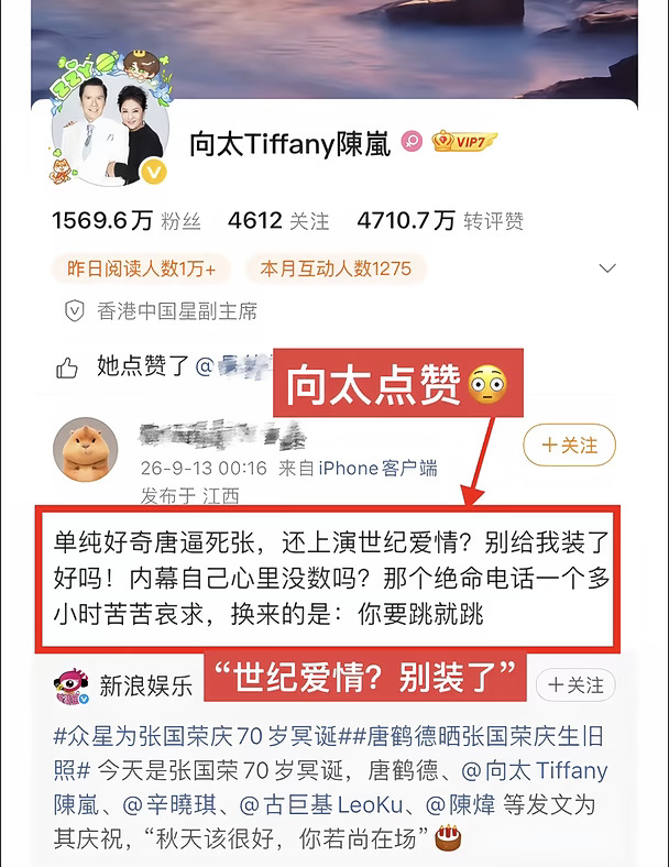 向太点赞哥哥真实死因围脖