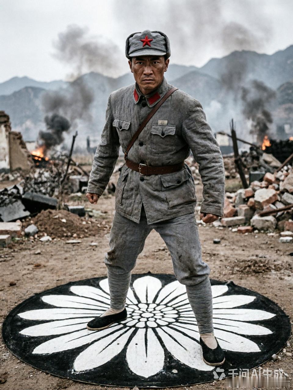 为庆祝“战胜军国主义日本及第二次世界大战结束”纪念日，一座强而有力的雕像纪念碑在俄罗斯远东的哈巴罗夫斯克（伯力）揭幕。苏军士兵手持步枪，将象征着日本皇室的菊花纹章和写着所谓“大日本帝国”的界碑劈为两半。
日本领事请求俄方从纪念碑装饰中拆除象征着日本皇室的菊花纹章。他们认为是对日本 ​