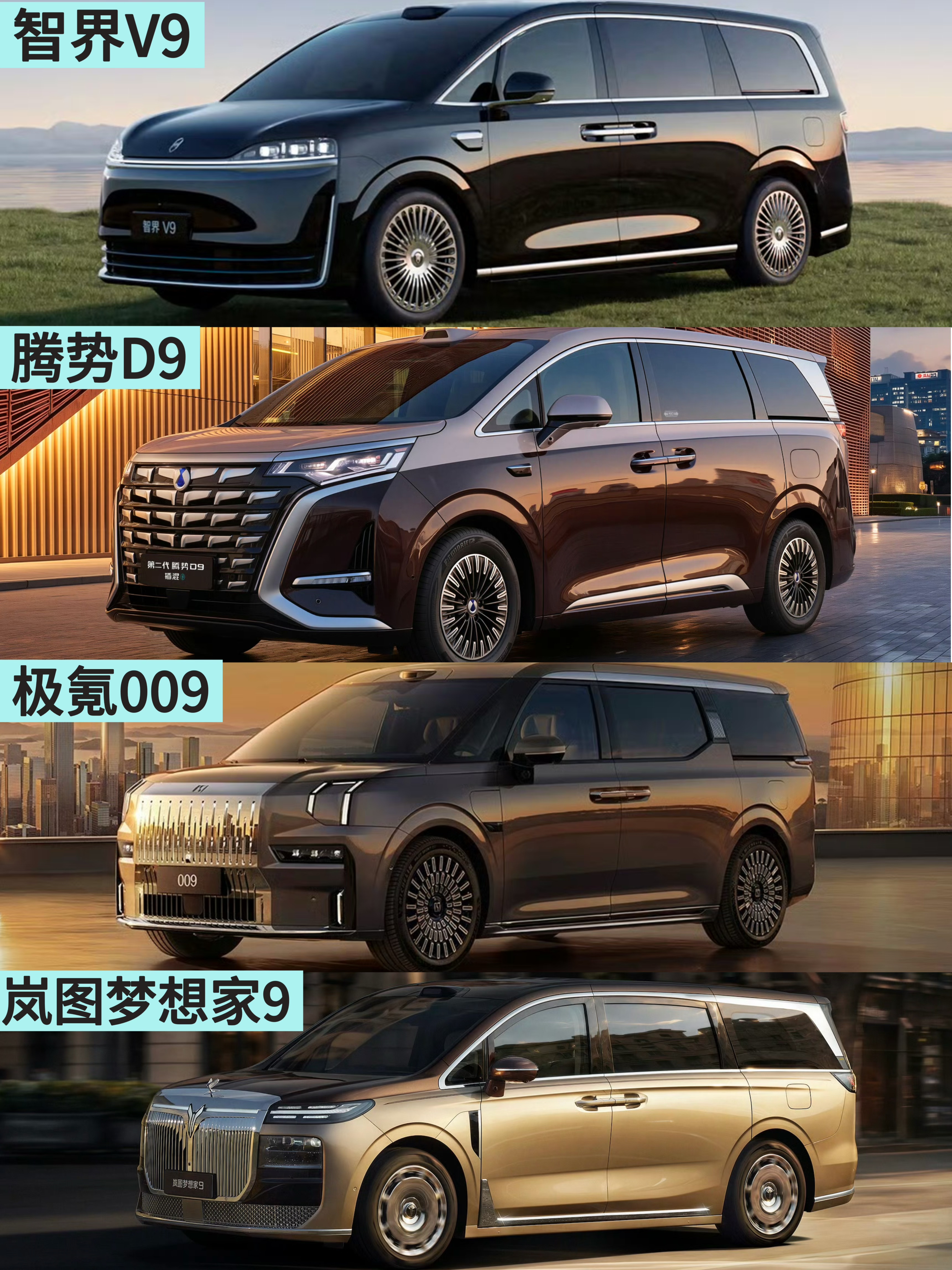 智界V9/腾势D9/极氪009/岚图梦想家9，国产高端MPV首选是谁？【来自懂车帝车友圈】