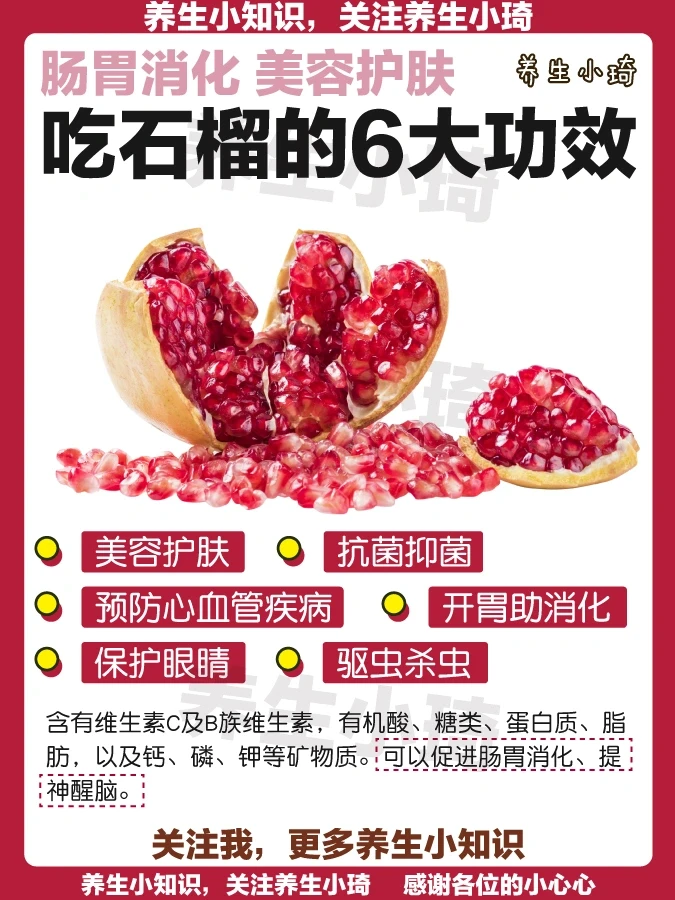 石榴的6大功效｜肠胃消化 美容护肤 血管健康