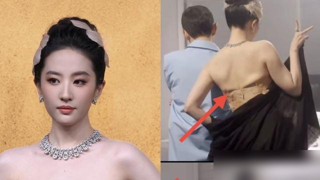 刘亦菲后背那两道肉痕，把内娱的遮羞布给勒出来了。
VOGUE红毯压轴，她穿着露背礼服转身，镜头直接怼上去。有人截图说，天仙也扛不住了，背都勒出印子了。可你仔细看，那不是什么赘肉，是正常皮肤被礼服边缘压出的痕迹。换个瘦成纸片的来，一样有。
她没解释，没P图，第二天照常跑宝格丽活动，粉白纱裙往那一站