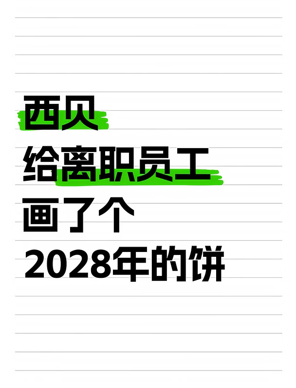 西贝给离职员工画了个2028年的饼