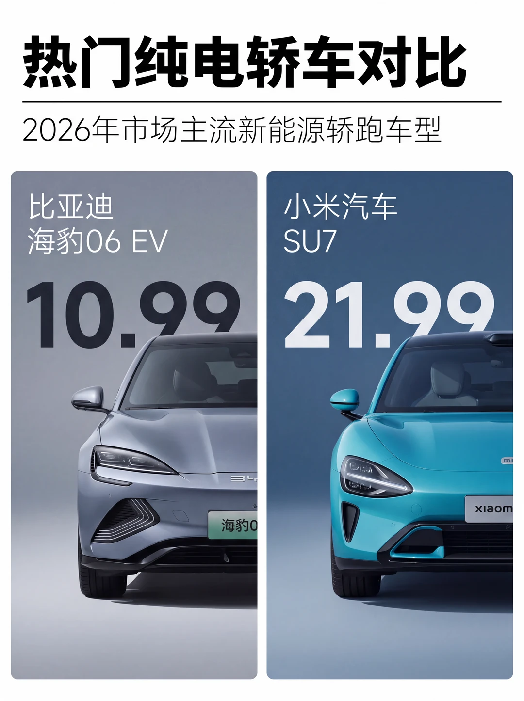海豹06 EV对比小米SU7