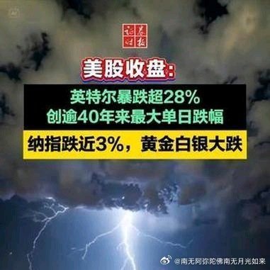 《【🔥百度热搜】英特尔暴跌超28%，创逾40年来最大单日跌幅，纳指跌近3%，黄金白银大跌》英特尔暴跌超28%，创逾40年来最大单日跌幅，纳指跌近3%，黄金白银大跌 ​