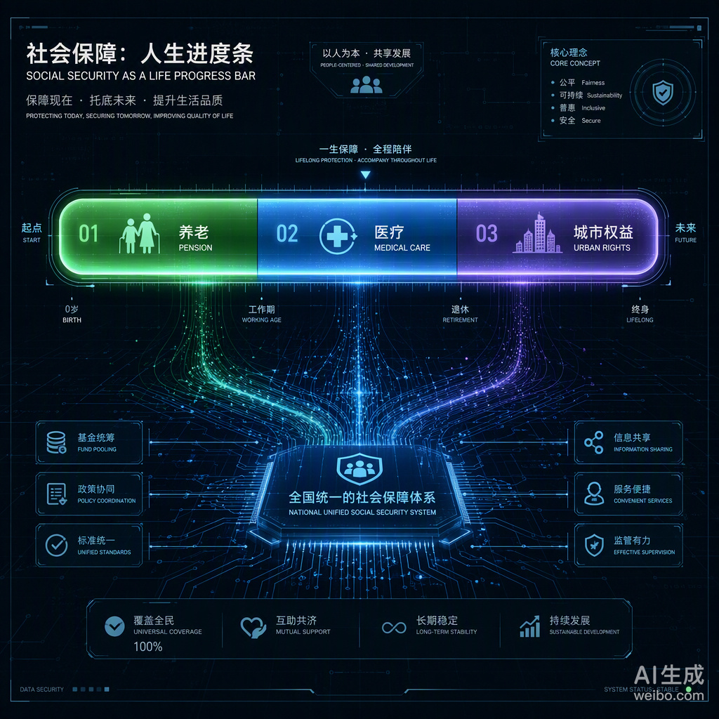 很多人把社保当成每月工资条上的一笔扣款，觉得那是负担。但从系统工程的角度看，社保其实是一套由国家级算力中心背书的“底层灾备系统”。

这套系统的核心逻辑在于极高的冗余设计。养老金的发放并不完全依赖你个人账户里的存量资金，而是与社会平均工资挂钩，这意味着它自带抗通胀属性。哪怕个人账户 ​
