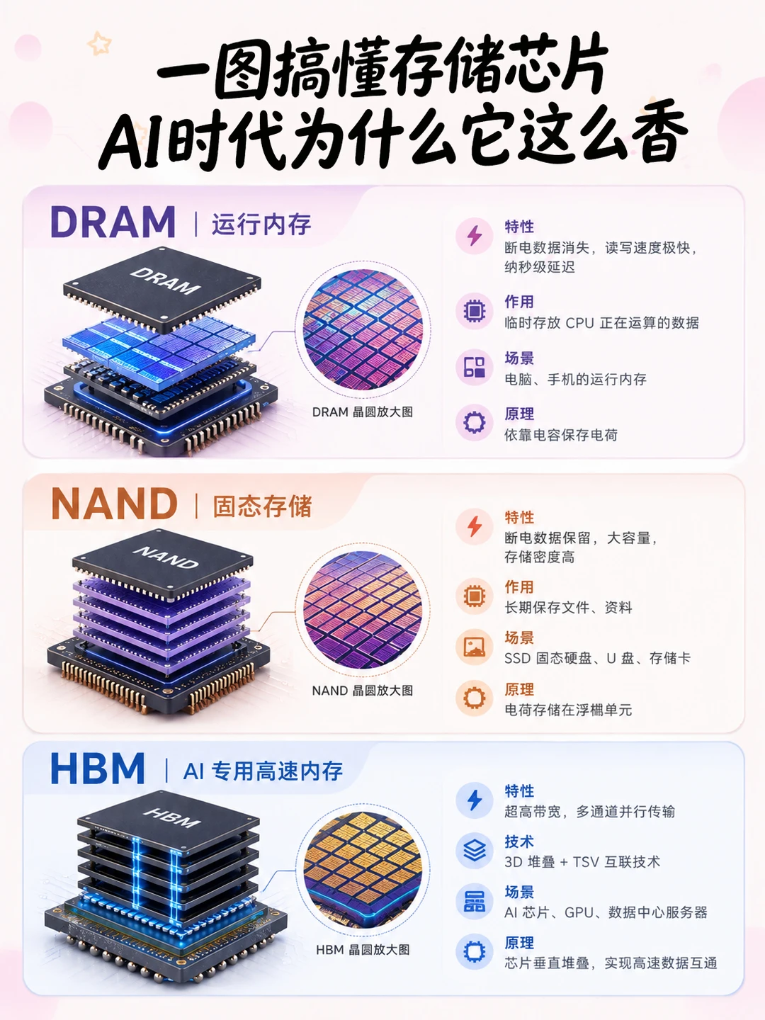 一图搞懂存储芯片,AI时代为什么它这么香