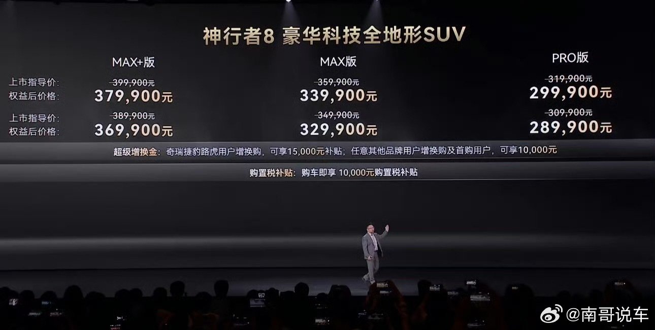 神行者 8 价格来了！叠加权益后，28.99 万起！兄弟们，你们觉得咋样？
#奇瑞捷豹路虎神行者8盛大上市# ​