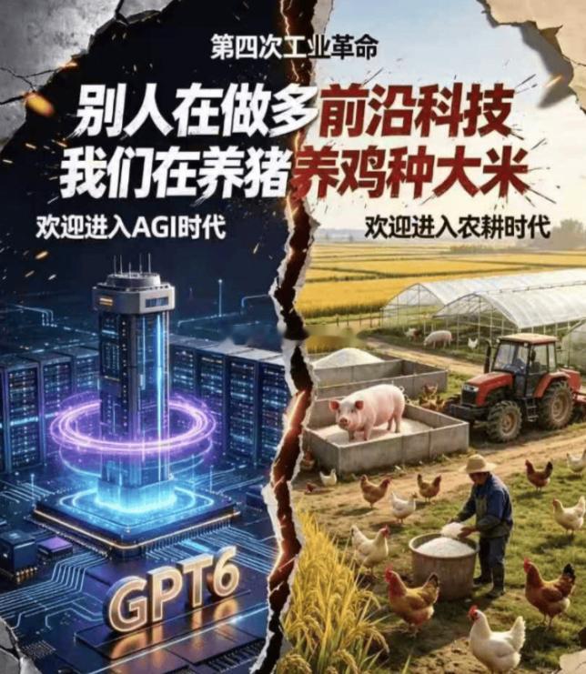今晚这张对比图刷屏：美股资金猛冲前沿科技，费城半导体再度大涨；转头看 A 股，资金扎堆养猪、养鸡、种大米。一边拼未来，一边保口粮，谁对谁错？其实谈不上谁错。美国科技产业底子厚，资金愿意给成长溢价；我们 14 亿人的饭碗是底线，粮食安全的分量怎么高估都不为过。但实话讲，农业板块本身基本面并不出彩，只是当下市场为数不多能打出赚钱效应的方向，能给场内一点盼头，这点我认可。只是 A 股炒股，对散户的要求实在苛刻。今晚多少人放下 K 线，连夜补习种地养殖知识。在这个市场久了，股民硬生生被逼成科学家、经济学家、地理学家，十八般学识样样都要懂。