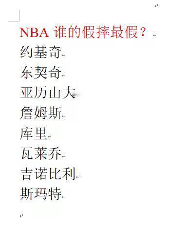 nba谁的假摔最假？约基奇，亚历山大，东契奇，瓦莱乔，詹姆斯，库里。