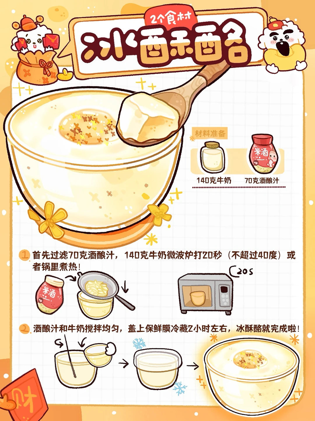 只要2️⃣种食材❗️搅一搅做冰酥酪🧧