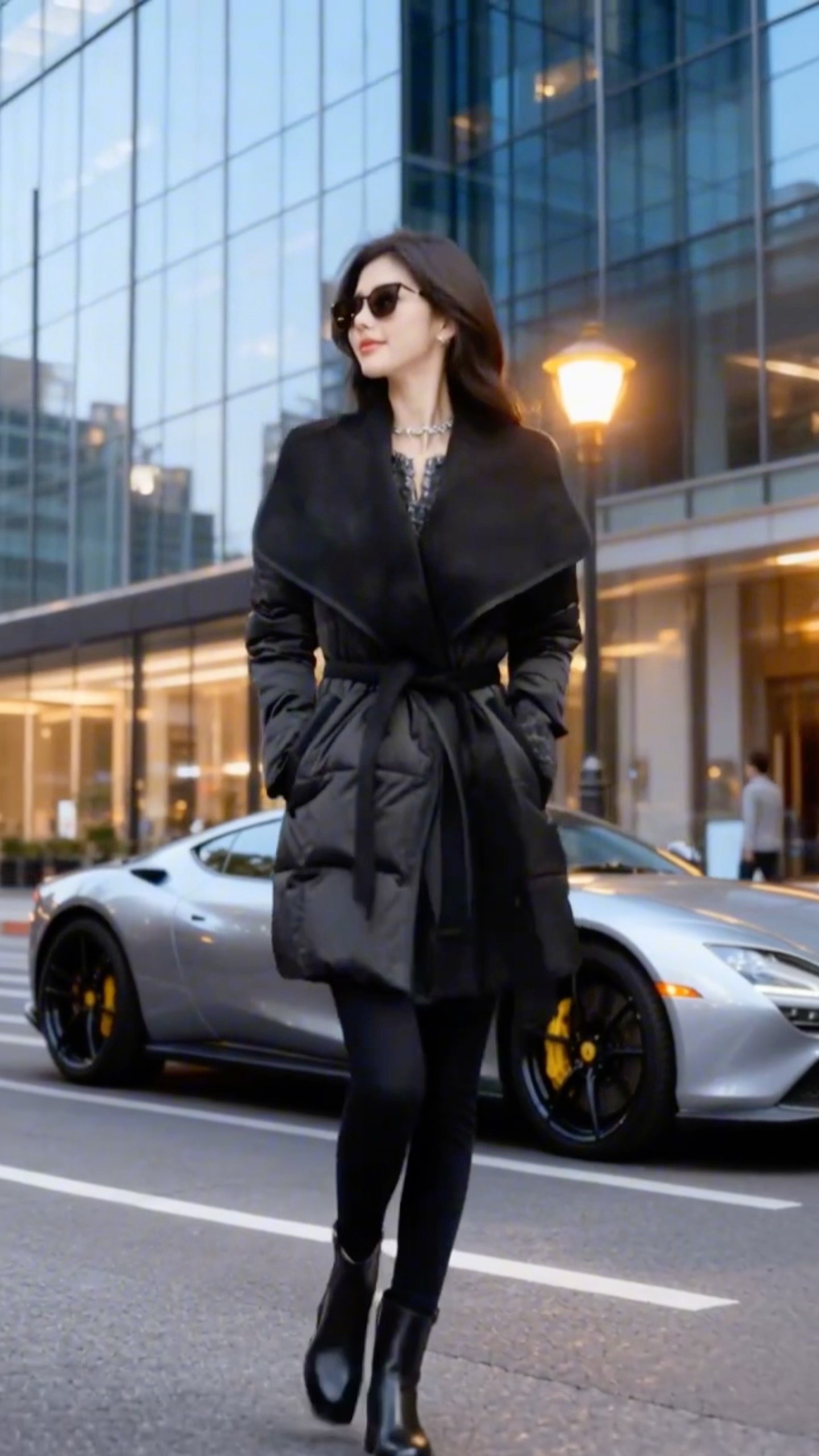 这件韩系名媛风羽绒服真的太绝了！大翻领设计超显气质，系带收腰秒变纸片人...