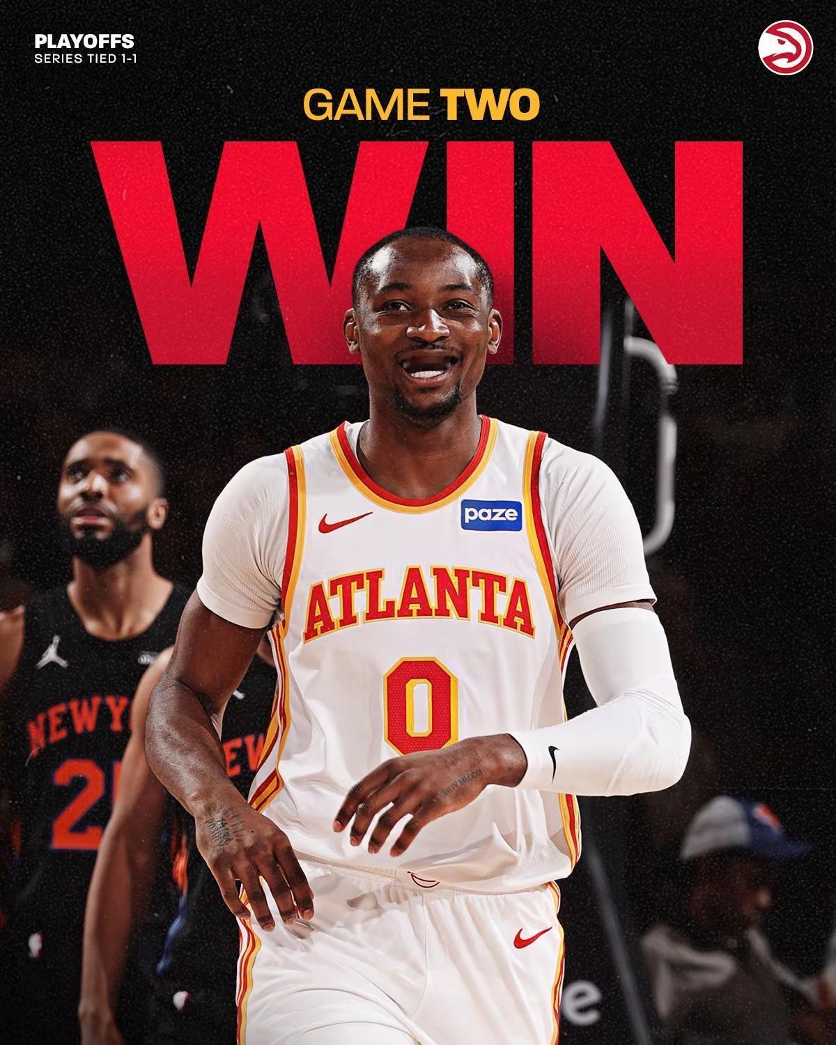 季后赛G2:老鹰107-106险胜尼克斯。NBA季后赛首轮第二场，亚特...