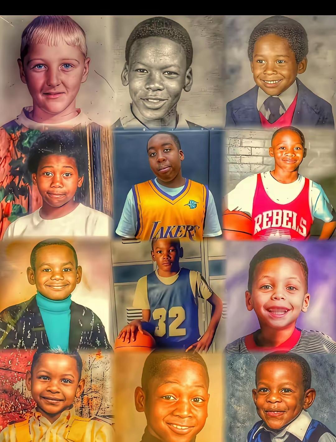 儿童节快乐，NBA十二娃！ 1拉里-伯德，2迈克尔-乔丹，3安东尼-爱...