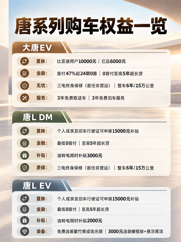 ✨10月限定｜比亚迪唐权益汇总