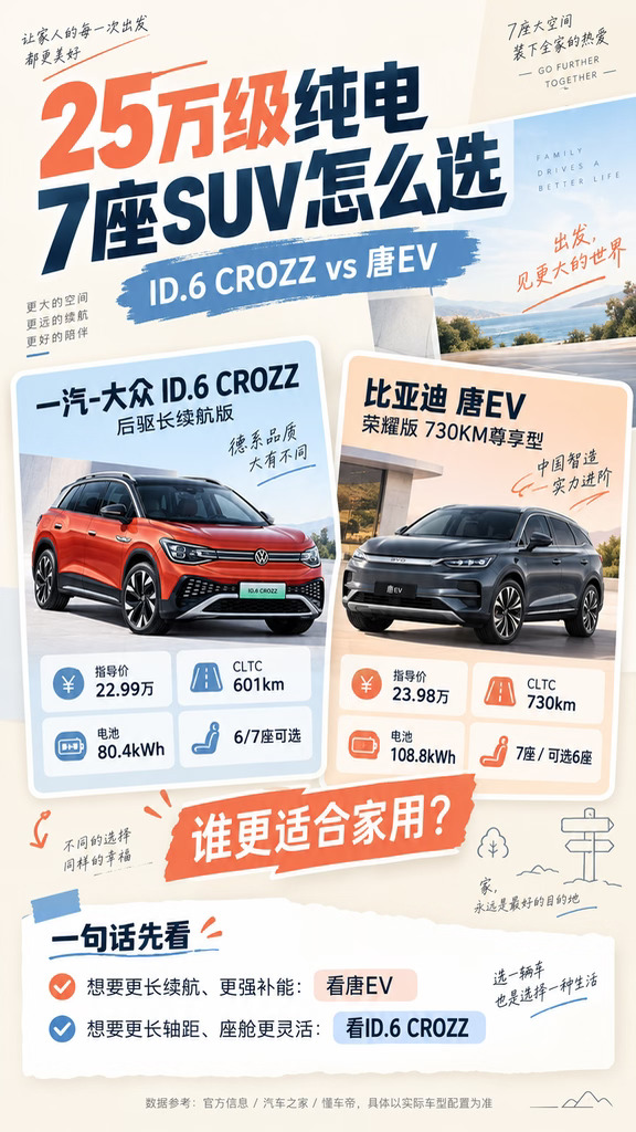 🔥25万级纯电SUV怎么选？