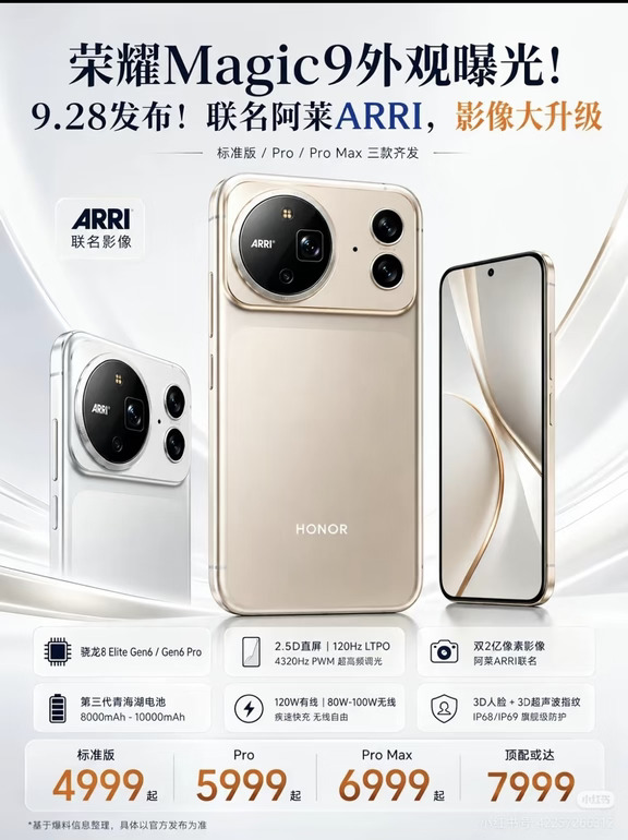 荣耀Magic9全新外观！阿莱联名！