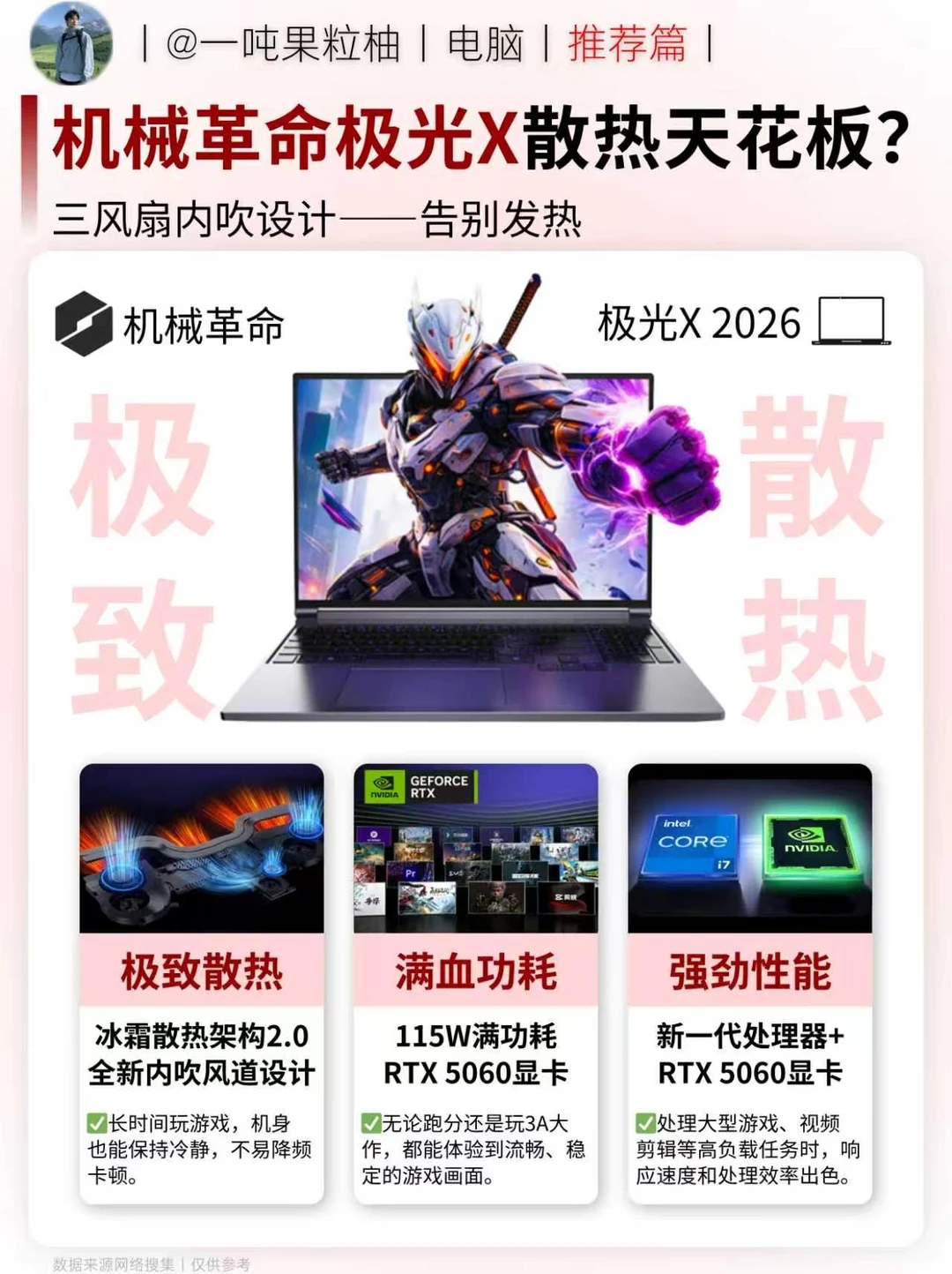三风扇内吹设计！极光X 2026散热大升级🔥