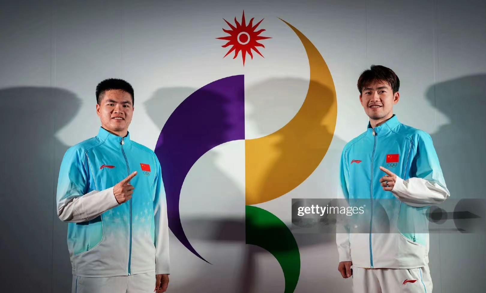 亚运加油。梁王组合 中国国家队运动员