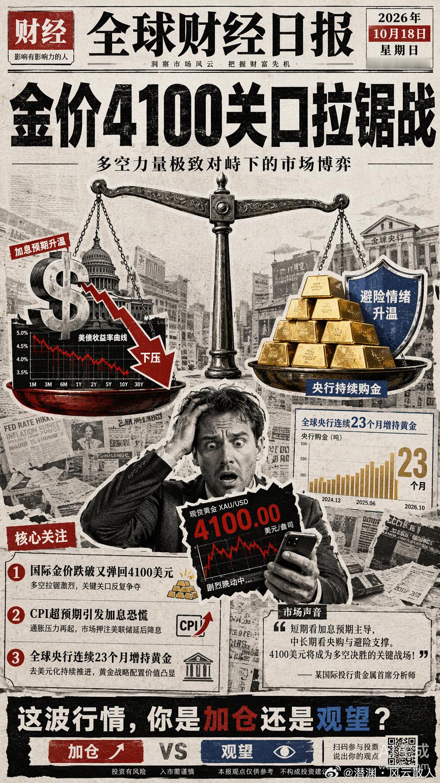 这周金价飙涨7%，直接冲上4400美元关口，全网都在喊“黄金牛市”。但在我们看来，这不过是一次典型的系统噪声过滤过程。

驱动这次行情的两大信号源：美国非农数据的意外爆冷和中东局势的缓和预期。市场在极度敏感的相位下，迅速下调了加息预期，美元走弱，资金像潮水一样涌入黄金这个避风港。但这只是 ​