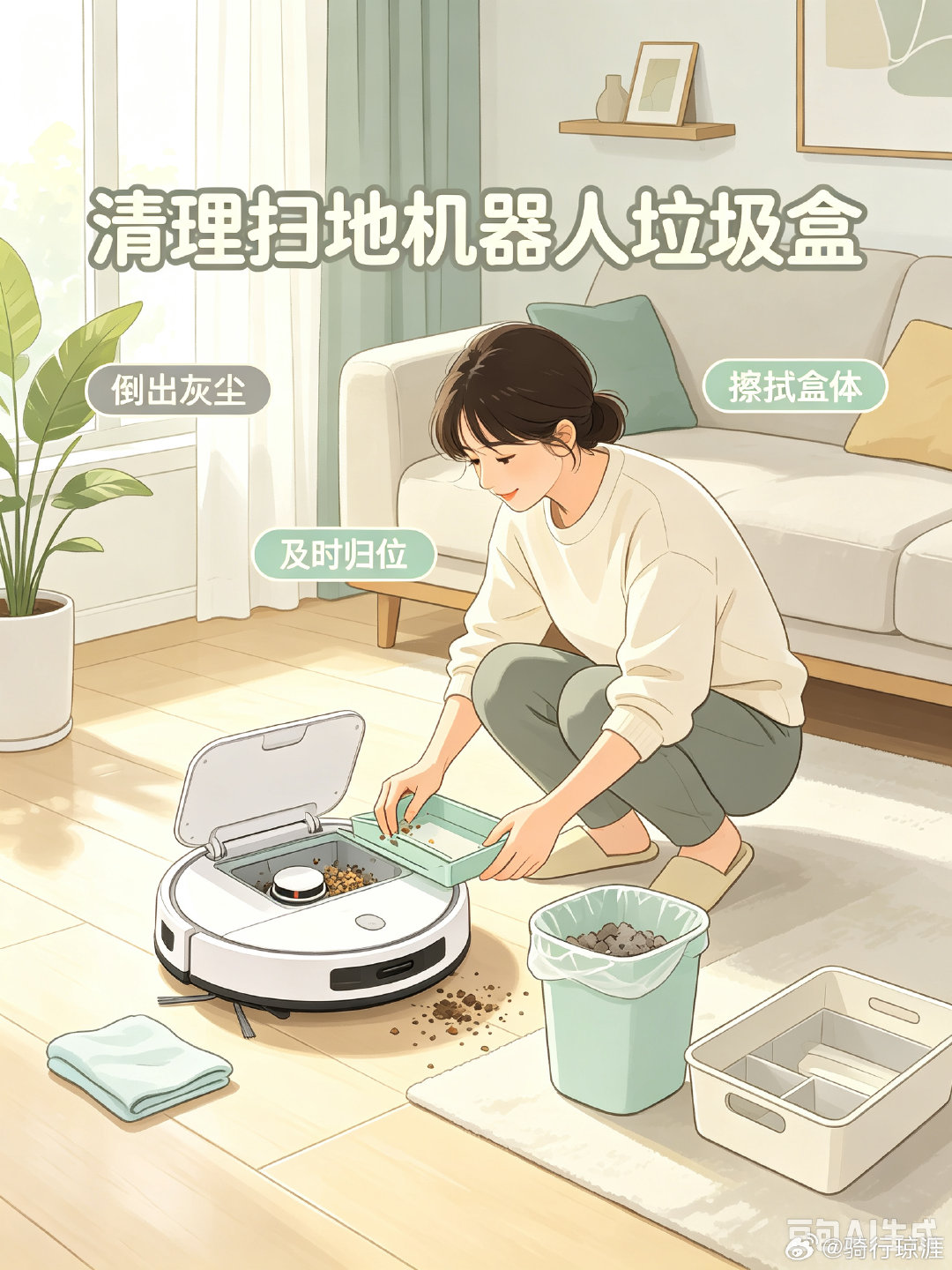 #一代人有一代人的隐形家务#家务活都是小事，却很必要，好像没有啥却已经融入生活[yeah]每天要取快递丢垃圾，洗衣机凉晒和清理扫地机器人，净水器滤芯一年也得更换[允悲] ​