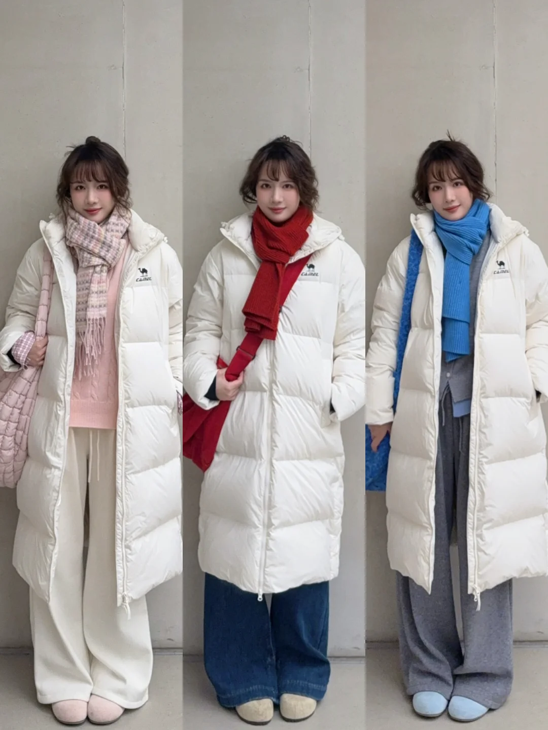 白色长羽绒服穿搭✖️6🧺˚⁎⁺东北一件过冬~