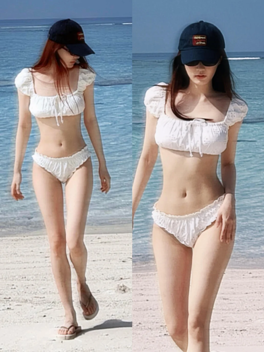 徐璐晒海边度假穿搭，自律美女的好身材！