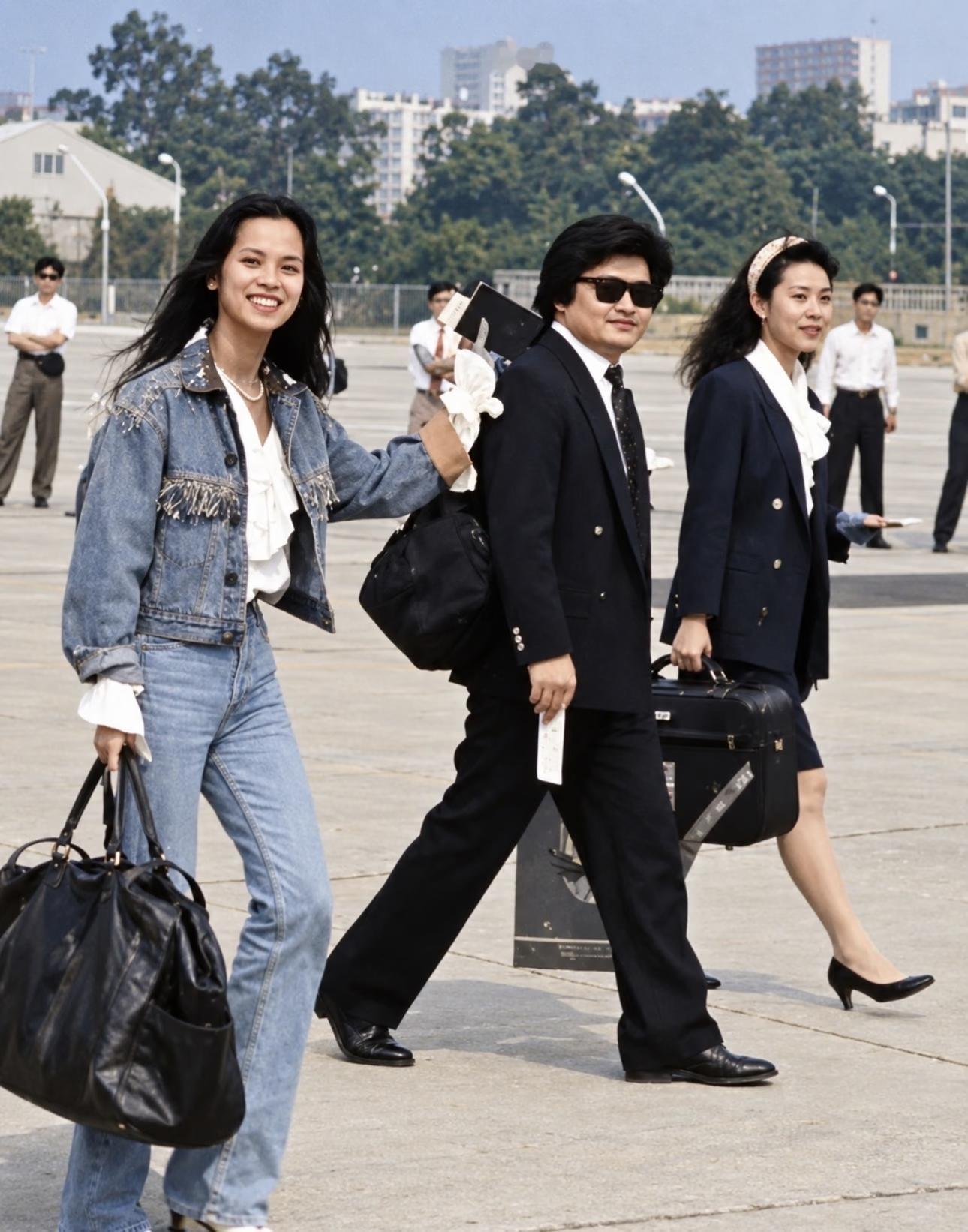 1990年，刘欢与韦唯同框