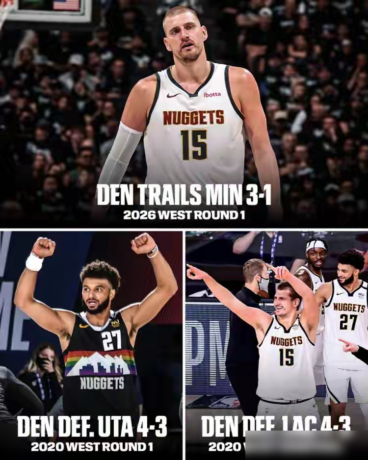 3比1就是森林狼的鬼门关，你以为对面是谁？是连续两次1比3翻盘的掘金！...