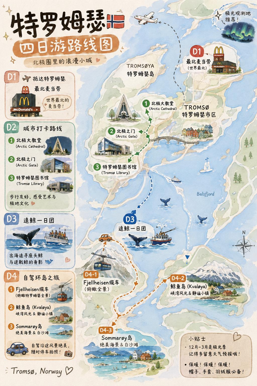 感谢 gpt 协助，本来想写的大段攻略，都变成了清晰易懂的示意图，最近用 codex 越来越体会到 ai 的强大，欢迎想去旅游的朋友们自取
p1-2 日本枫叶季
p3-4 新西兰
p5 土耳其环线
p6-7 墨西哥亡灵节
p8 葡萄牙波尔图
p9-10 挪威特罗姆瑟+罗弗敦
p11 丹麦哥本哈根-欧登塞-比隆
p12 南极选船 ​