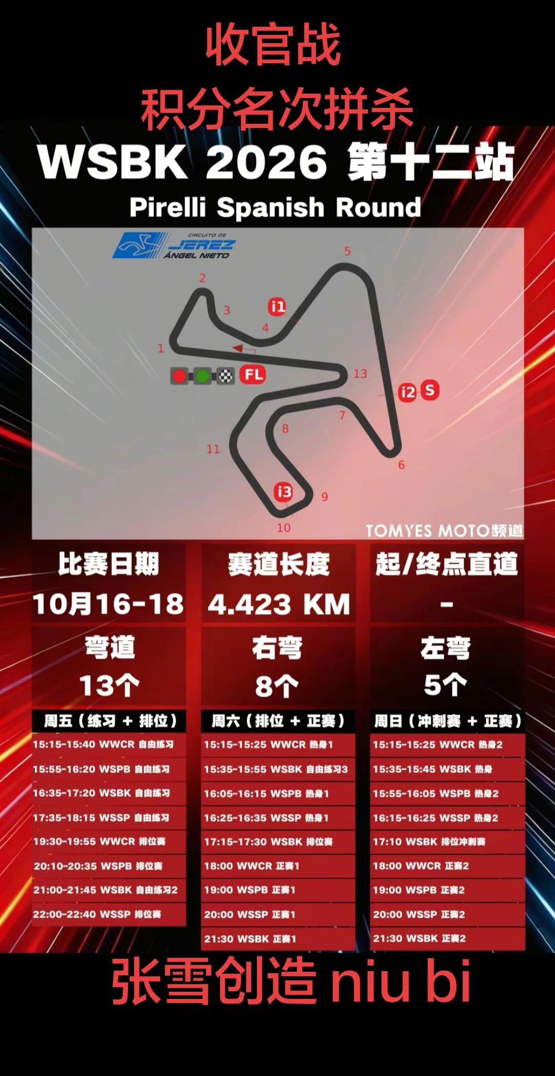 2026 wsbk 第12站西班牙收官战。wsbk 最后一站德比斯继续奋战为张雪机车制造厂商年度总积分榜拼杀季军，加油！💪 wsbk  德比斯  张雪机车  埃文兄弟 东鹏特饮 @张雪的机车  @瓦伦丁·德比斯 @Evan Bros 埃文兄弟车队