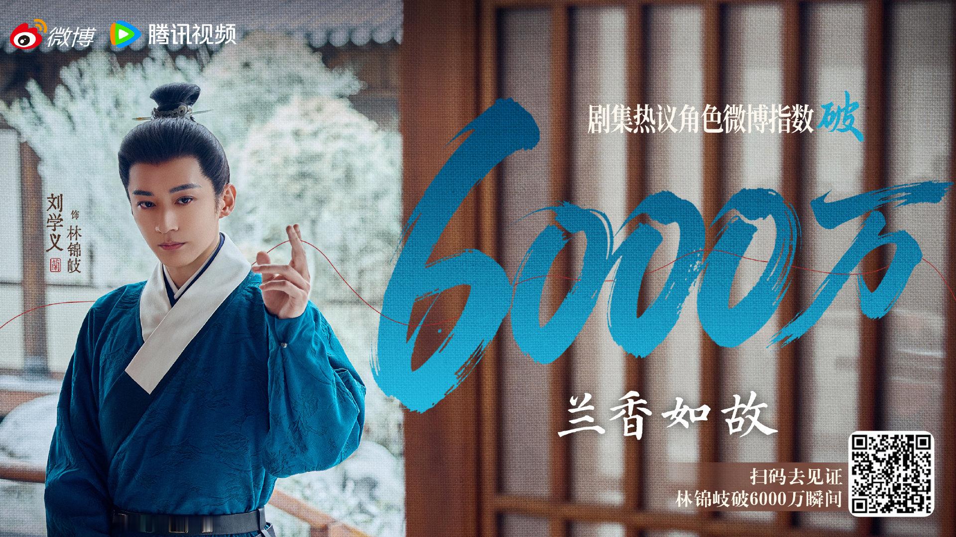 恭喜#刘学义林锦岐微博指数破6000万# 🔥冷峻之外，自有赤诚。林锦岐走过烽火，也走入人情深处，越见风骨，越见温度。每晚21:30，锁定CCTV-8正在热播~#兰香如故# ​