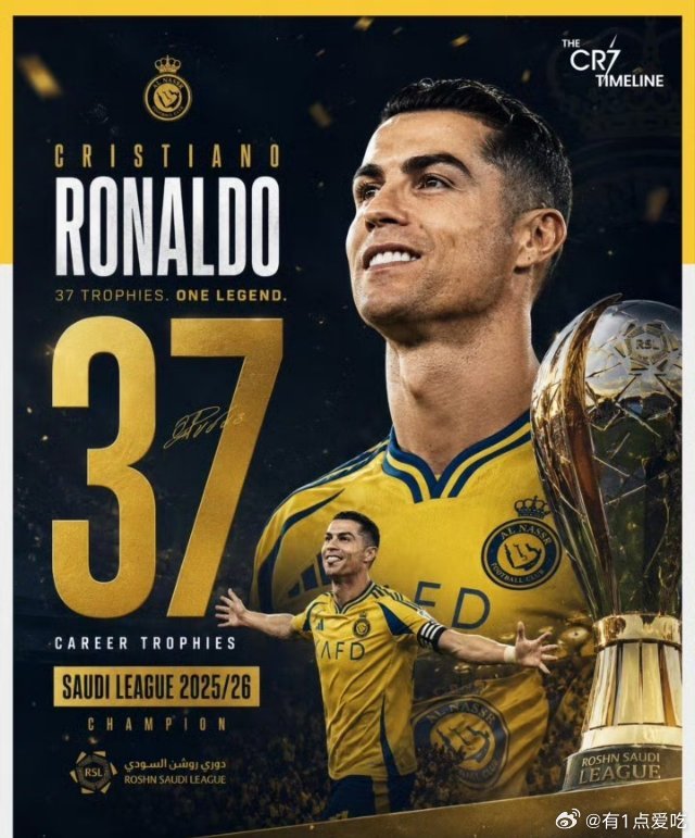 传奇继续！41岁C罗职业生涯已经夺得37座冠军🏆🍷  🏆🏆🏆...