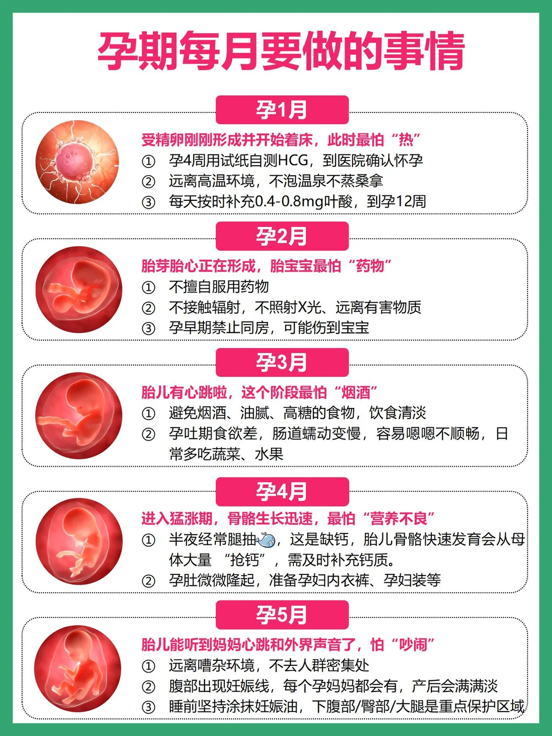 孕妈妈每月做什么，对胎宝宝好？