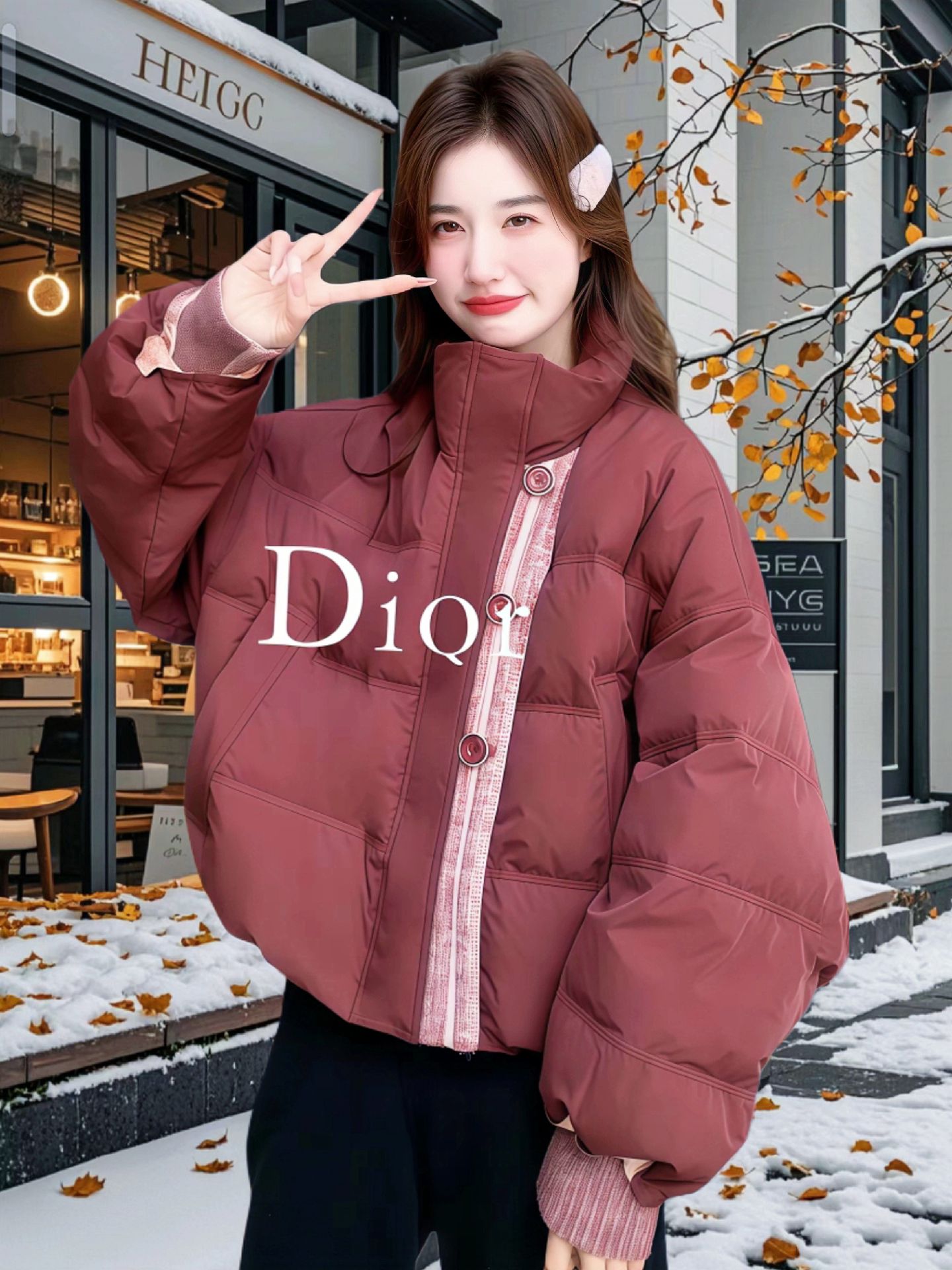 姐妹们，今年冬天就穿这件短款羽绒服，真的太好看了，立领设计，防风保暖...