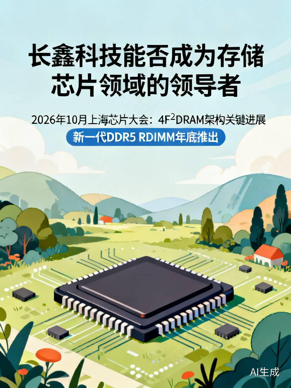 长鑫最近的动静真的把美韩存储巨头吓出一身冷汗。
2026年10月上海芯片大会上，长鑫总裁直接披露了4F²DRAM架构的关键进展，融合自研技术的新一代DDR5 RDIMM年底就要推出。消息刚放出来，美股存储板块直接跳水，韩国半导体指数跟着暴跌。
之前全球DRA