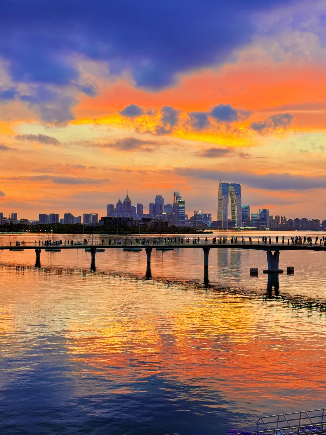 6.13实况🌇苏州金鸡湖世纪晚霞美哭了！！！！！！