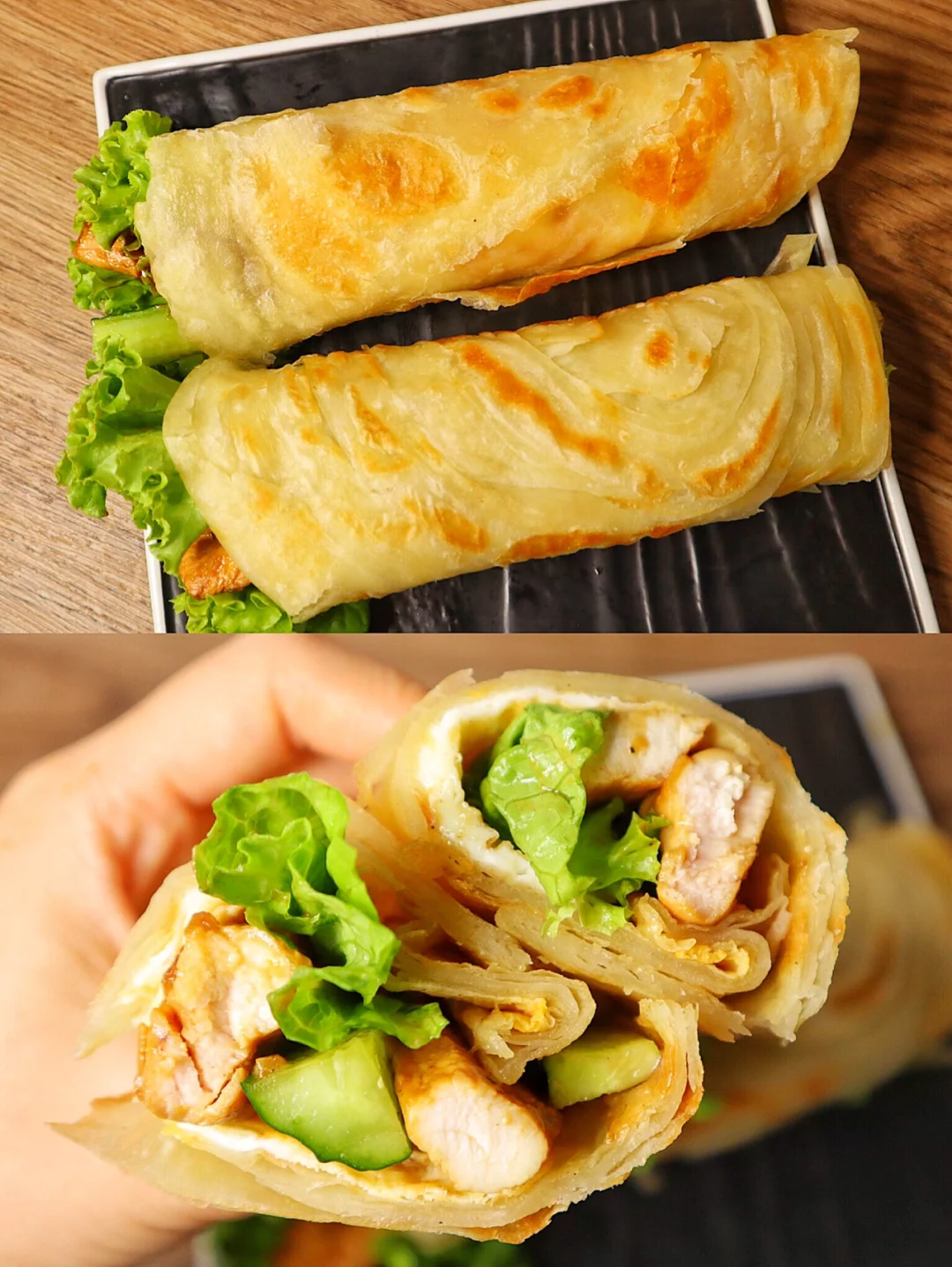 外酥内软的鸡柳手抓饼😋完爆路边摊超好吃‼️