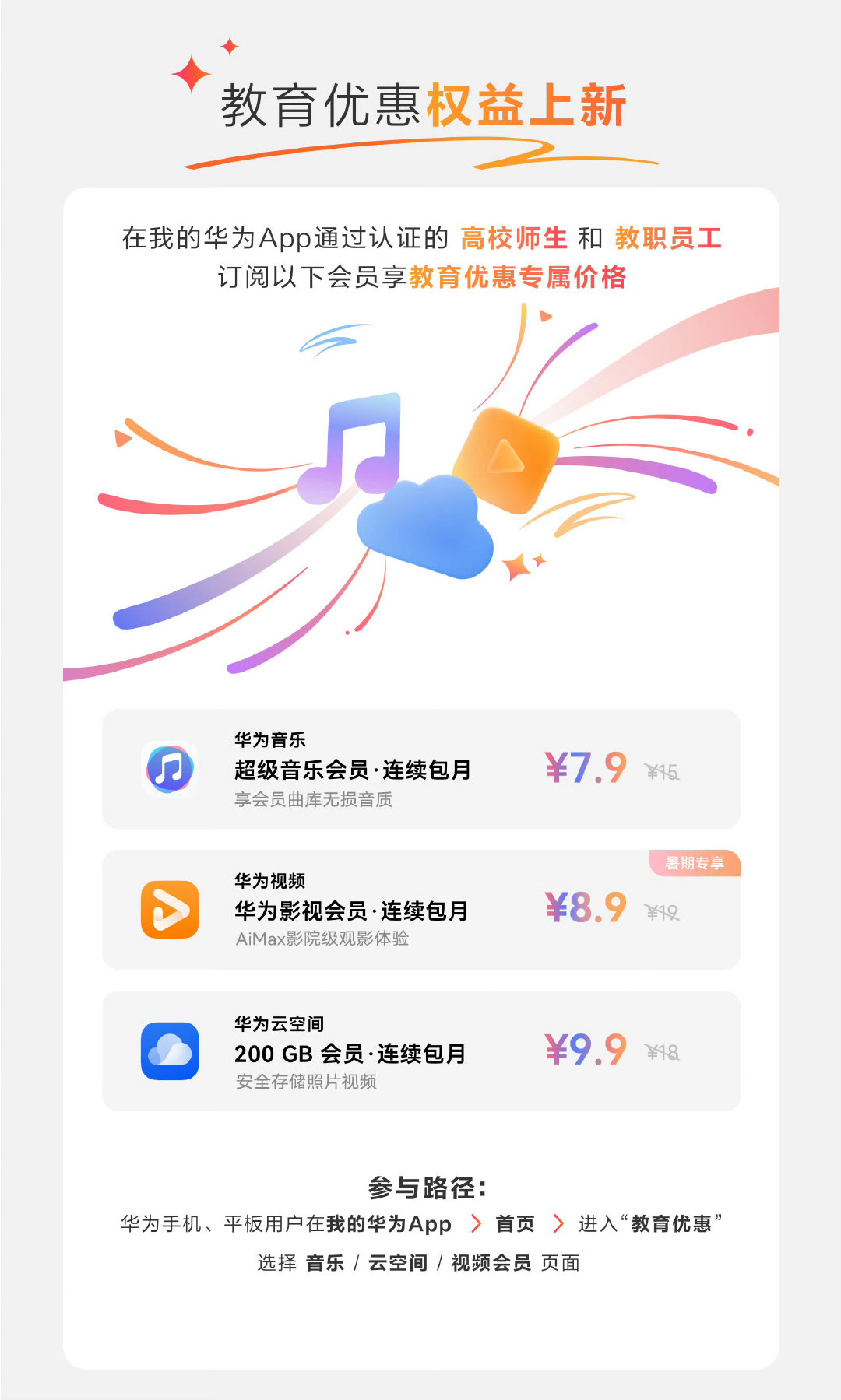 华为教育优惠攻略已就位，快来入手开学新装备。即日起至2026年12月31日，通过认证的师生可享专属优惠，超值好时机。

#华为教育优惠##华为开学焕新季##用新享一夏##华为[超话]# ​