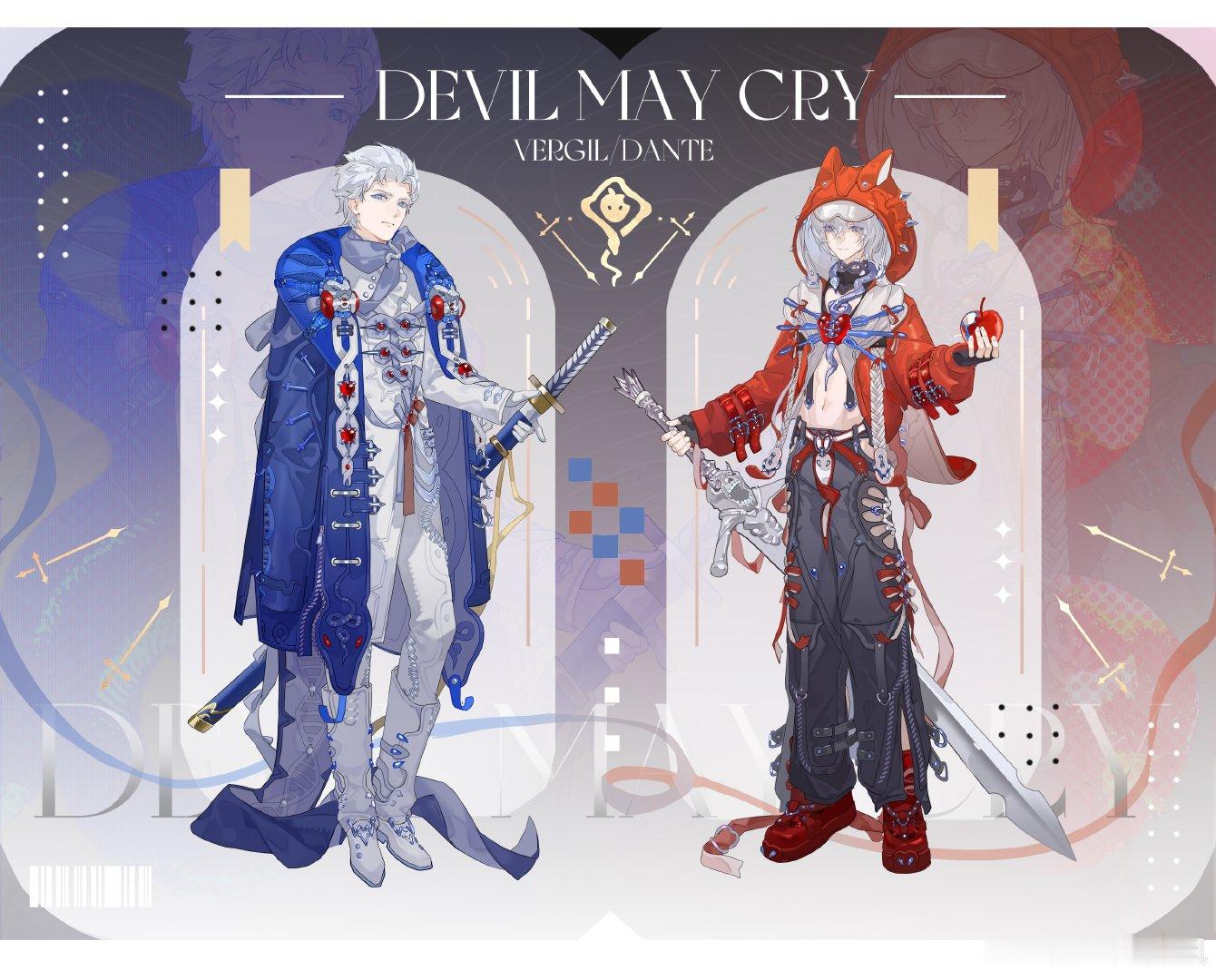#vd[超话]# #dmc##鬼泣##vd#🐍 🍎 搓了3vd的服设！
主题是蛇×苹果，参考了神父和修女的感觉还缝了一点点日式婚纱（小头发力中）
后续有空会整理写一下设计思路！🥺 
同担要是不嫌弃想要使用服设只要戳俺一下就行😘 😘 （再强调一下CP属性是vd！！拆逆禁止偷吃🚫 🚫 ） ​