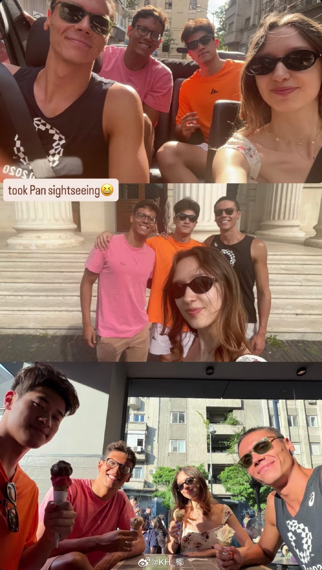 潘展乐 & 波波维奇  took Pan sightseeing🍦 ​