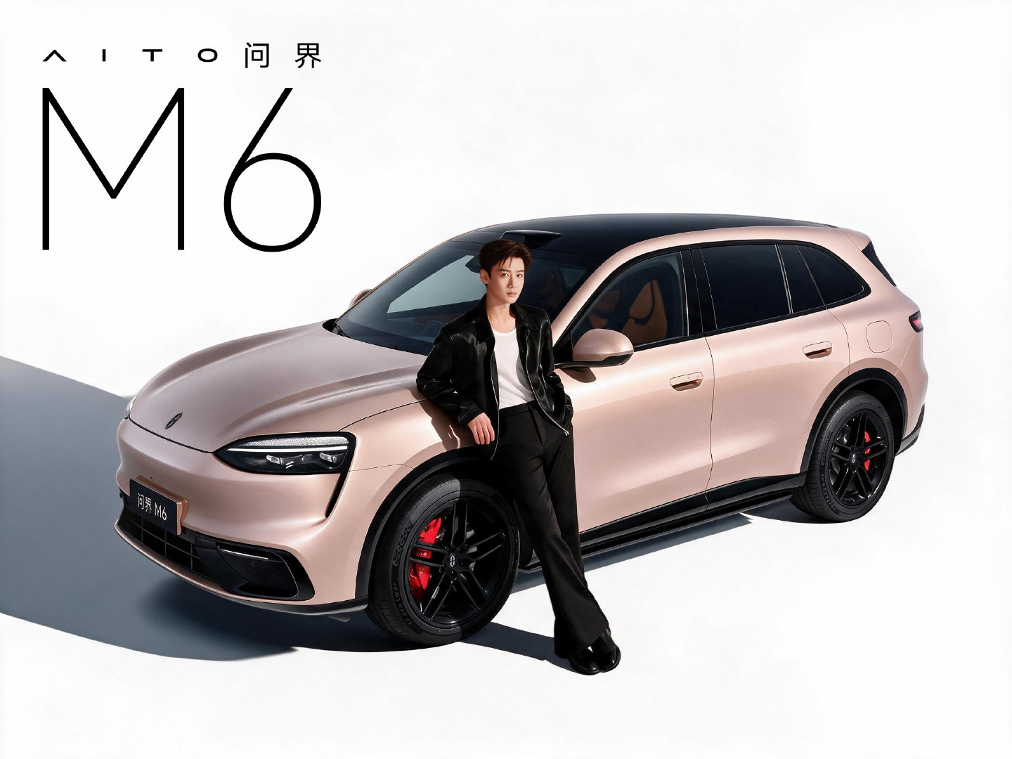 光彩同遇，这波「粉」了！与问界品牌挚友同赏#问界M6# 全新「冰晶粉」车色，氛围感双向加成，奔赴一眼心动的出行浪漫。#问界M6趣往生活每一处# ​​​ ​​​​