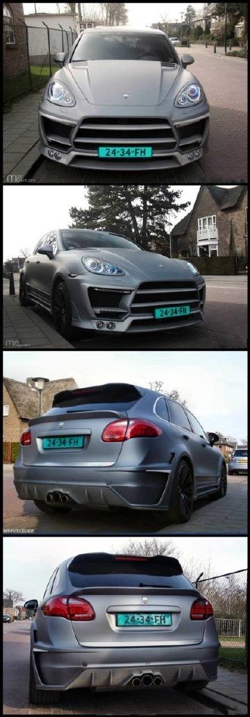 【街拍保时捷卡宴压路机LummaCLR558GT】全新设计的外观与内装...