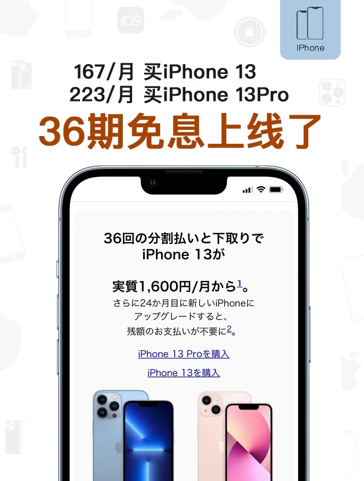 只要223/月😱 36期免息的iPhone13Pro太香！