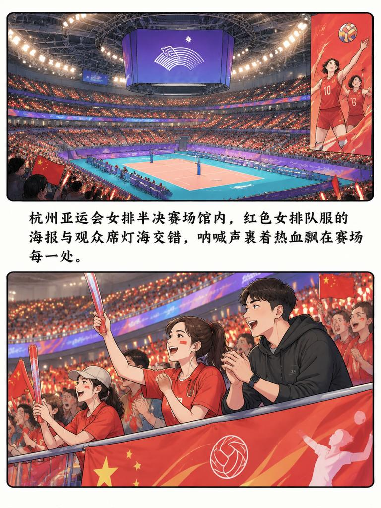 2023杭州亚运会女排半决赛，直播镜头扫过沸腾的观众席时，愣是揪出个隐身的CBA球员深圳马可波罗的贺希宁。

他帽子压得极低，右手悬在手机上方半寸，既不刷消息也不打字，每隔十几秒就往赛场瞟一眼，那专注劲儿，比女排队员身边的队友还较真。

他特意从CBA赛事间隙挤时间飞杭州，藏得这么深，到底是为哪个球