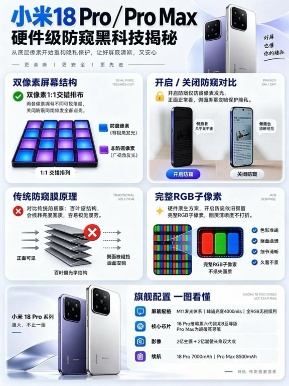 撕掉防窥膜❗小米 18Pro 新机自带隐私buff