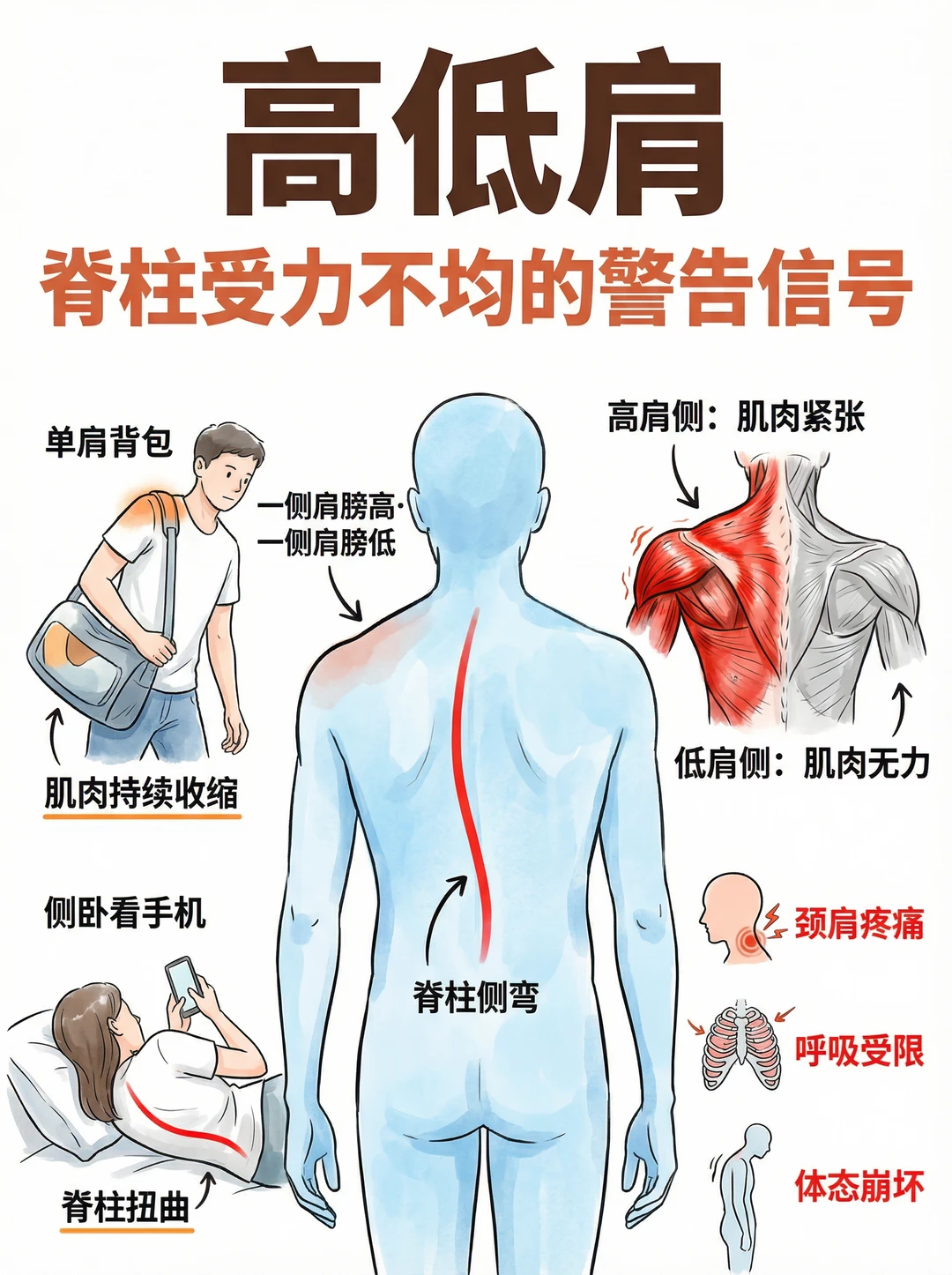 30秒自测你的“高低肩”等级