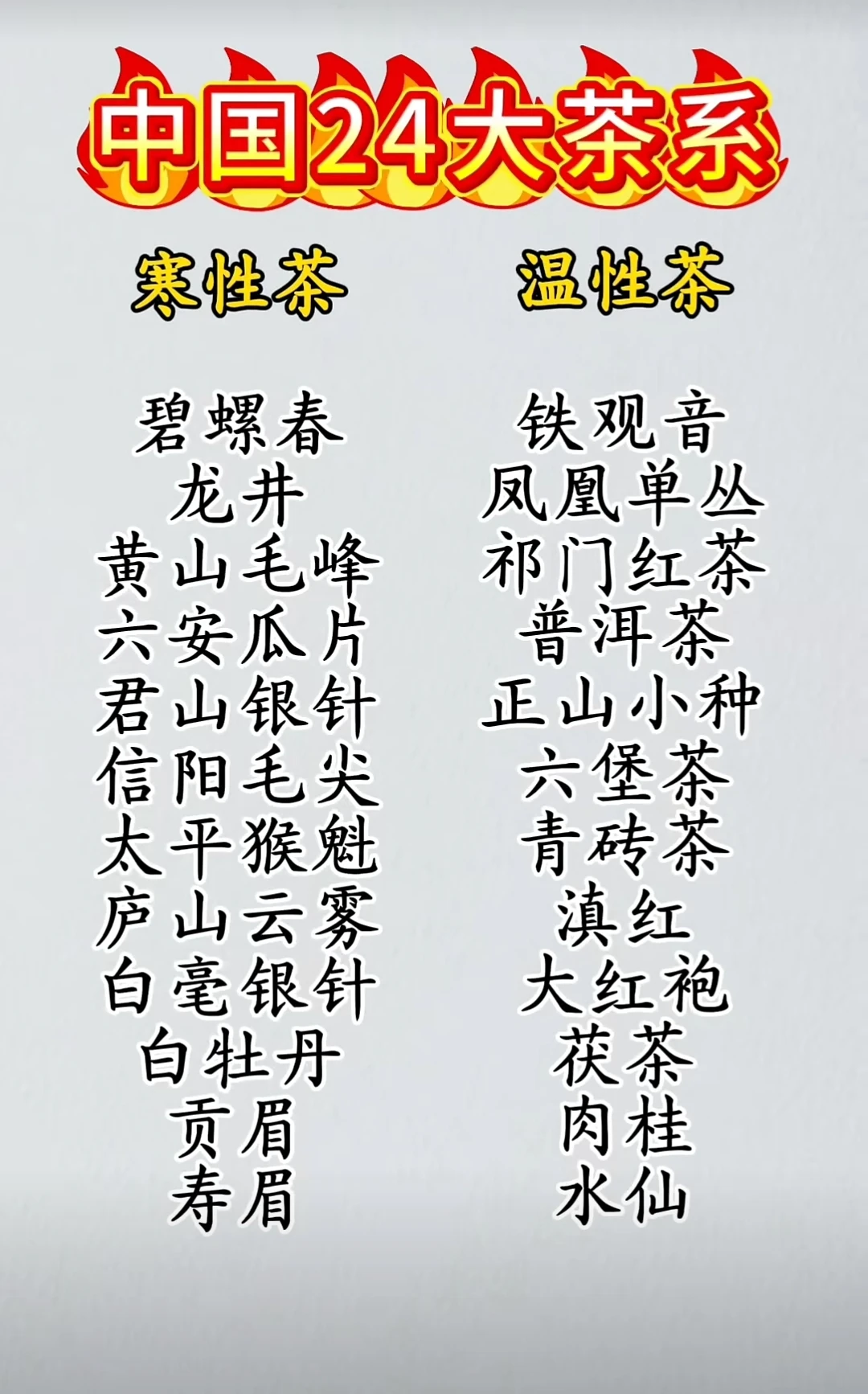 中国24大茶系有哪些？你知道吗？