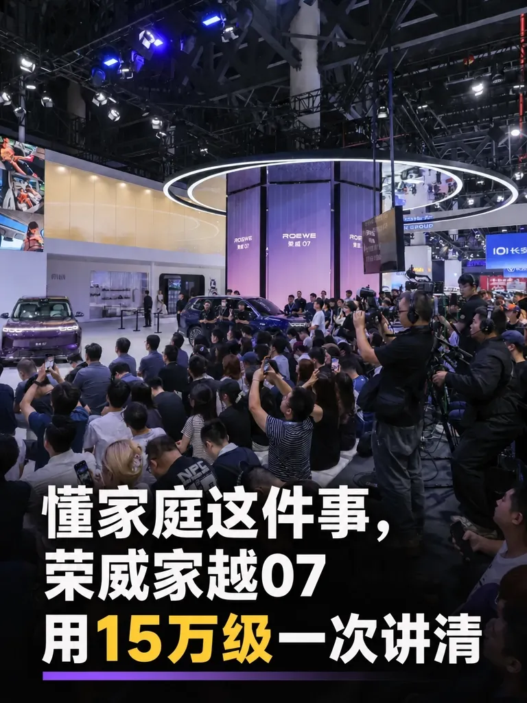 理想L6能把奶爸车做起来，靠的是真懂家庭：屏幕、冰箱、座椅、静音，该给的都给了，所以25万级有人认。但懂家庭不该被价格卡死。荣威家越07直接接棒这套25万级体验，把它打到15万级，同样懂全家，价格却低一个量级。

先看一个最容易忽略的指标：后排屏幕的防晕车。奶爸车的大屏谁都有，真正决定长途体验的是孩